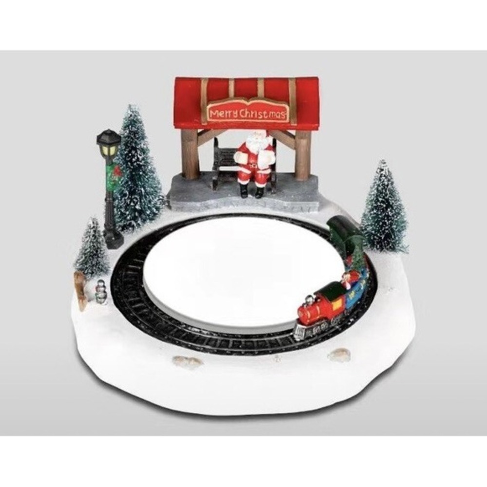 Christmas Tree Santa Rotating‎ Train Cup Base Music Box with Lights – Unique New
